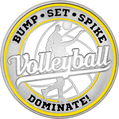White "Volleyball" with Yellow Outer Circular Borders